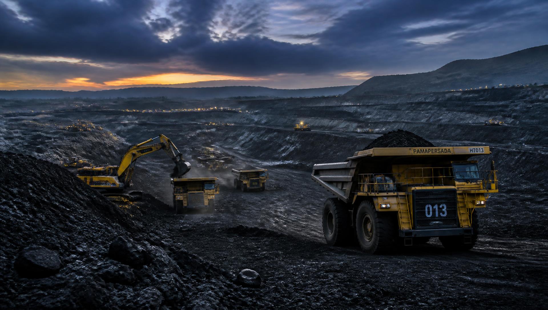 Indonesian open-pit coal mine in Kalimantan