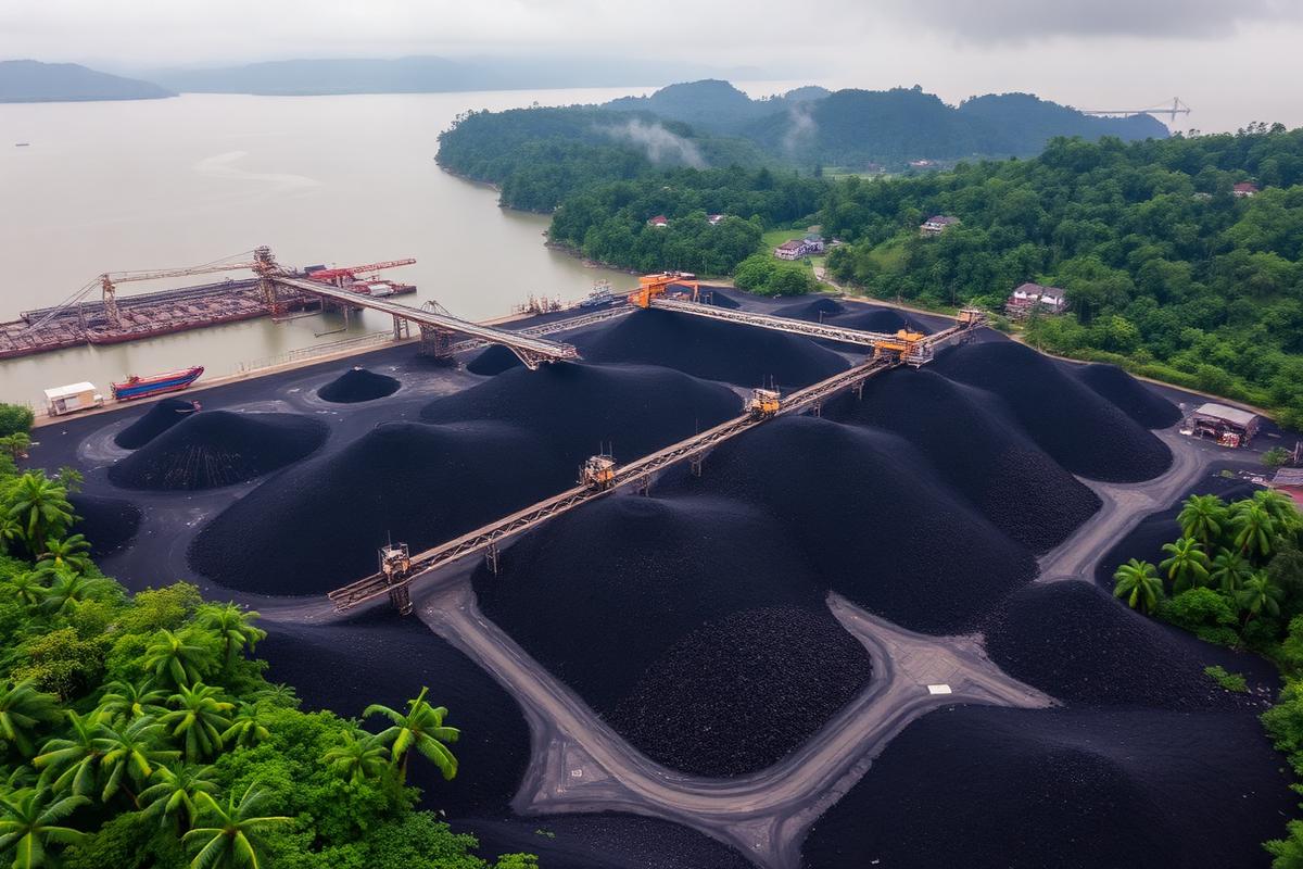 Indonesian thermal coal stockpile for bulk industrial supply in India